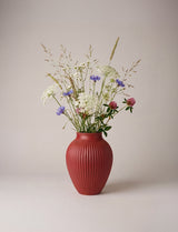 Knabstrup Keramik K1235 9 Knabstrup Vase Ripple Soft Cherry Red 2 Ai Assisted Kopi